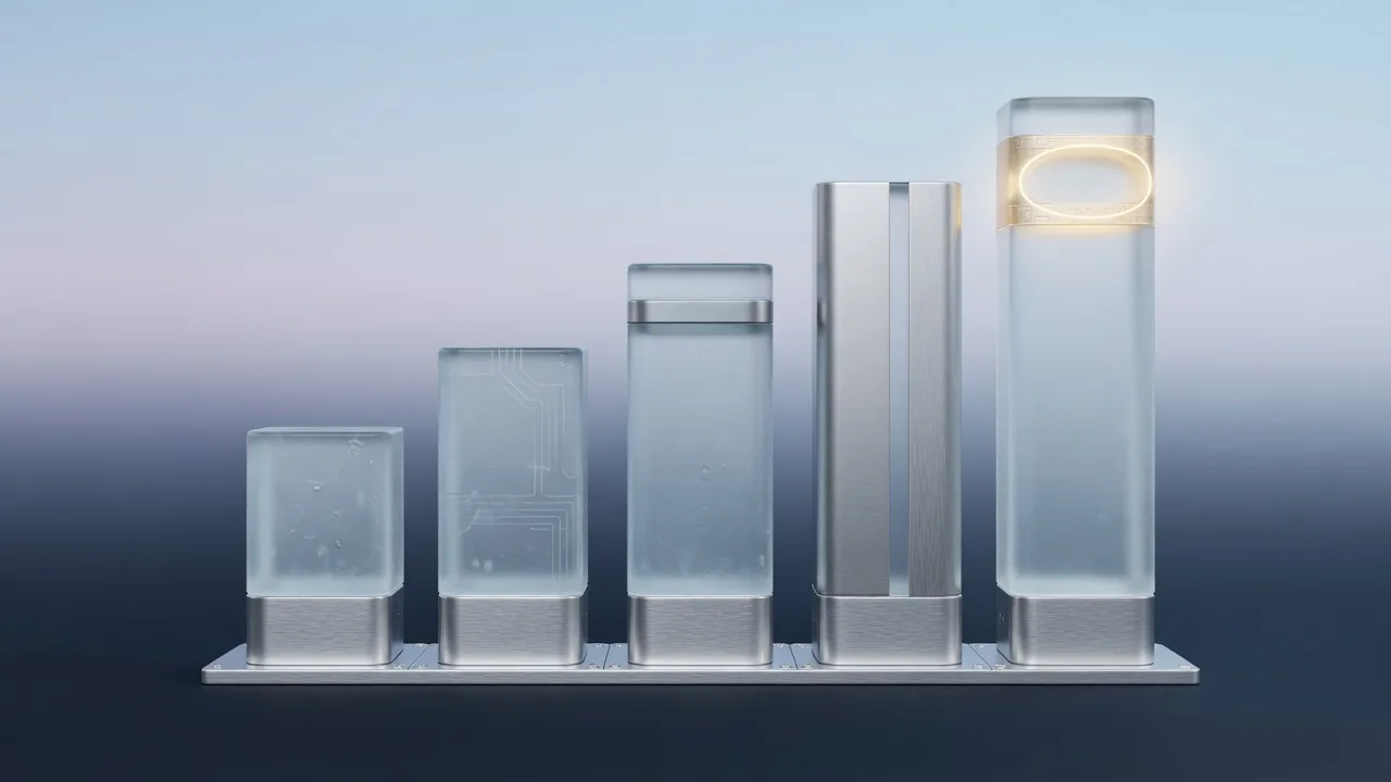 Abstract visual of ascending jurisdiction ranking columns